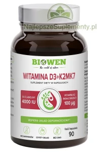 Witamina D3 + K2MK7 Biowen 90 kapsułek