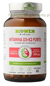 Witamina D3 + K2MK7 Forte Biowen 60 kapsułek