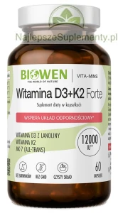 Witamina D3 + K2MK7 Forte Biowen 60 kapsułek